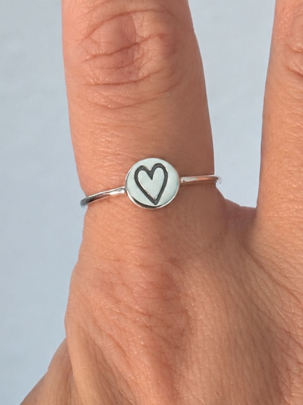 Sterling silver heart ring sizes 8,9